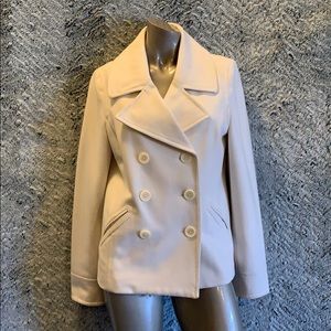 GAP, Fitted, waist length , Off white pea coat